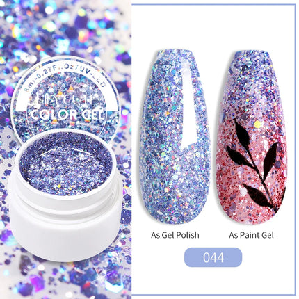 LILYCUTE 7ML Sequin Gel Blue Silver Nail Polish