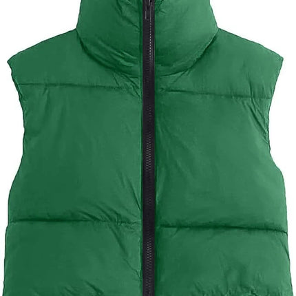 Women Spring Short Cropped Sleeveless Down Jacket