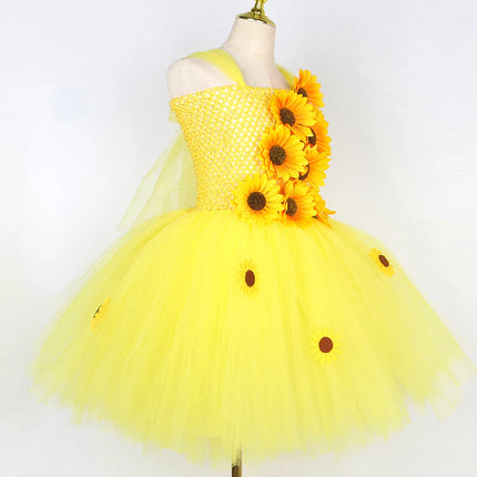 Girl Yellow Sunflower Party Costumes