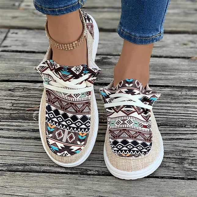 Women Bohemian Fashion Round Toe Sneakers