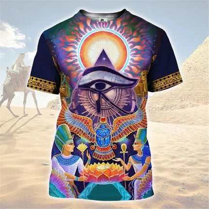 Men 3D Egyptian Pharaoh Casual Tees