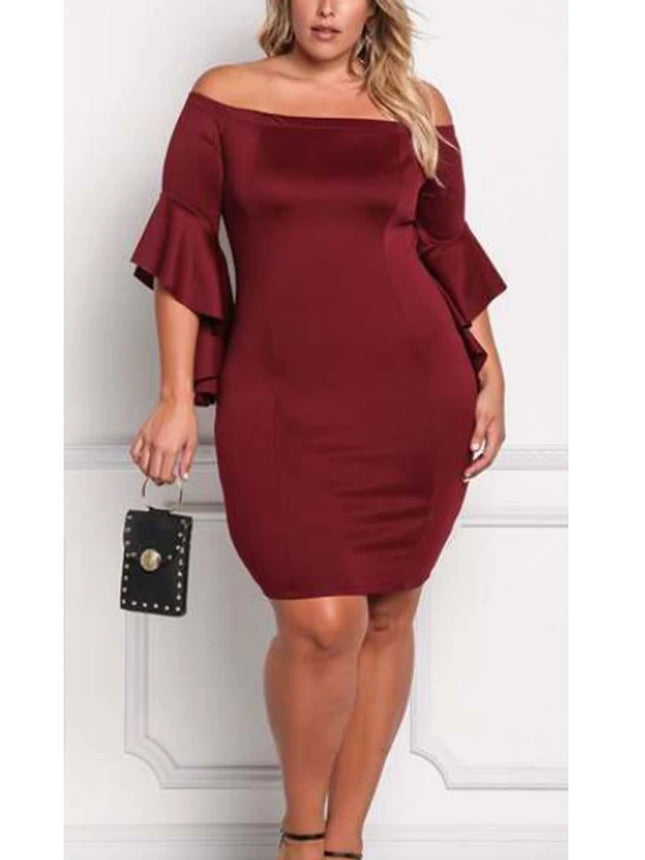 Women Plus Velvet Mini Dress