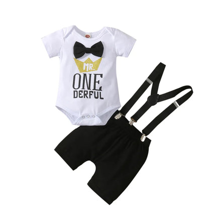 Baby Boy 1st Birthday Romper Toddler Outfit Sets