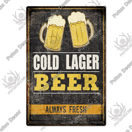 Save Water Drink Beer Vintage Sign Decor