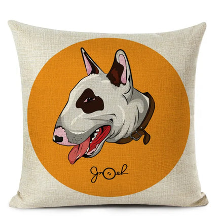 Bull Terrier 45x45cm Sofa Pillow Cover