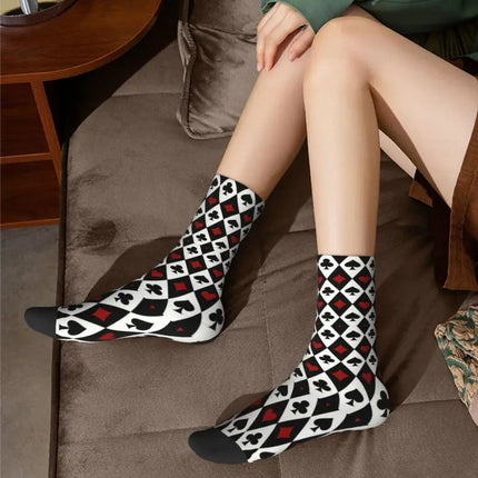 Men 3D Poker Party Crew Socks