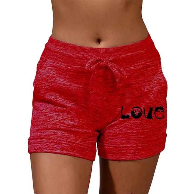 Women Love Cat Summer Yoga Fitness Shorts