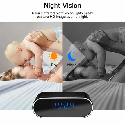 Mini Night Vision Clock 1080P Camera