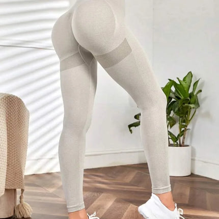 Women Blue Seamless Butt Lifting Fitness Leggings