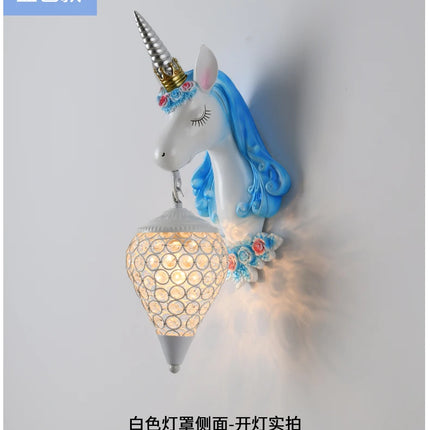 Nordic Unicorn Resin Wall Lamp Sconce