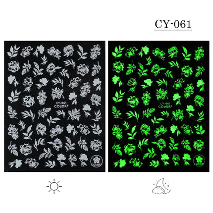 3D Butterfly Star Luminous Nail Stickers