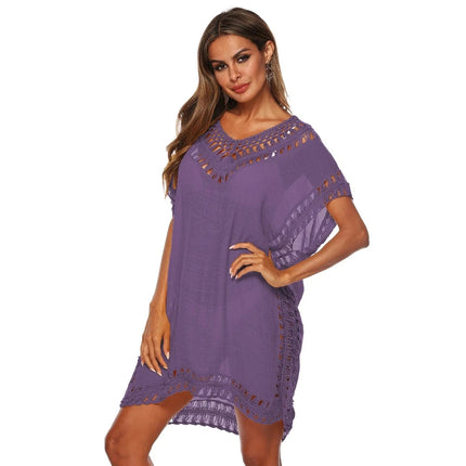 Women 2024 Beach Cover Up Solid Swimsuit