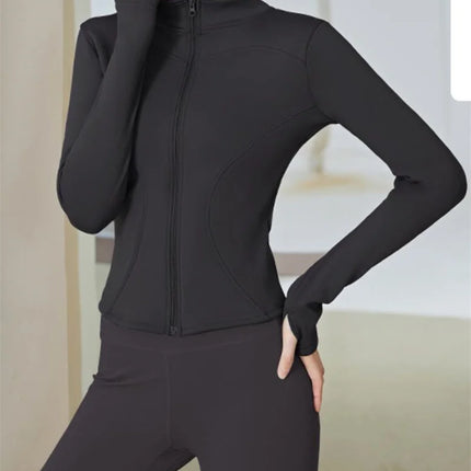 Women Winter Fleece Yoga Long Jacket