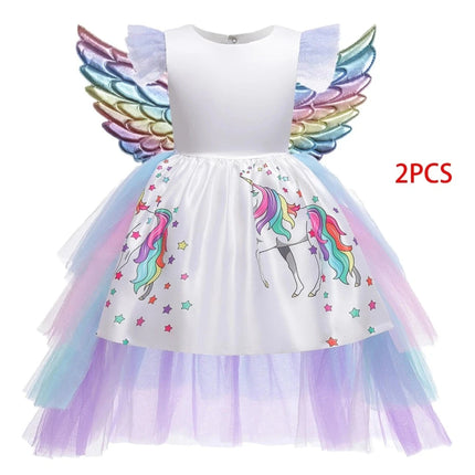 Girl Pastel Rainbow Birthday Party Dress