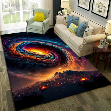 3D Universe Space Galaxy Planet Rug