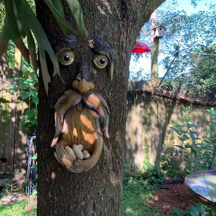 Unique Tree Face Wild Bird Feeder Garden Decor