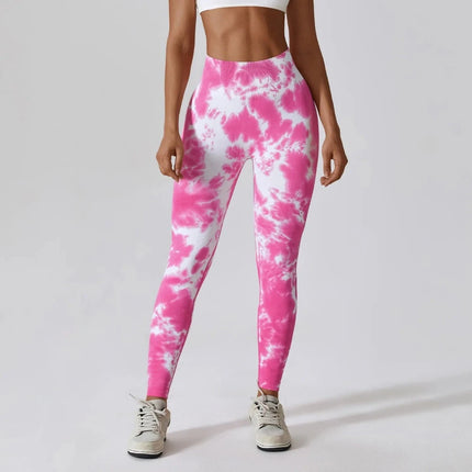 Women Seamless Quick Drying Pink Fitness Leggings