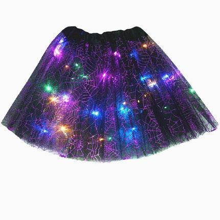 Baby Girl Scary LED Cobweb Tutu Skirt