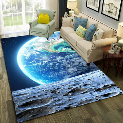 3D Universe Space Galaxy Planet Rug