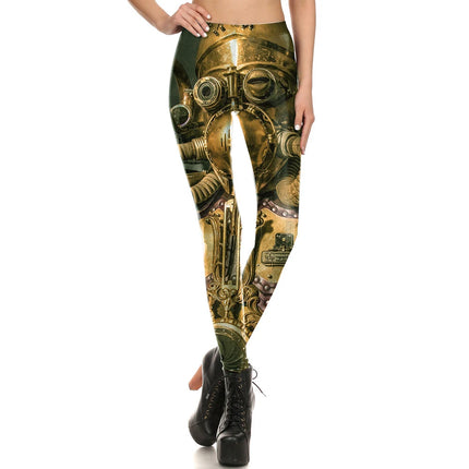 Women Steampunk 3D Fitness Leggings - Mad Fly Essentials