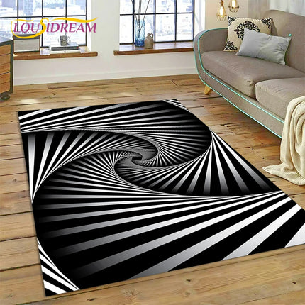 3D Vortex Visual Illusion Living Room Rug