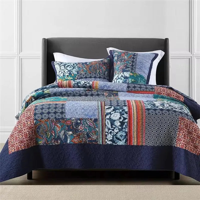 Vintage Quilt 3PCS Queen King Duvet Set