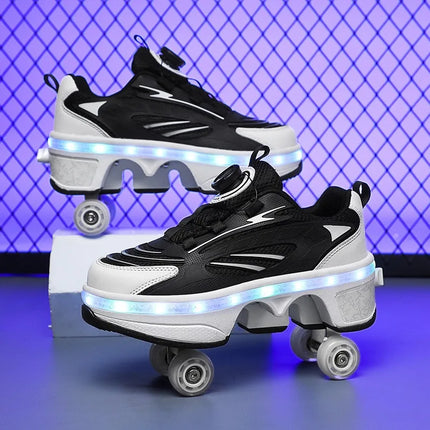 Girl USB Charging LED Rainbow Skate Shoes