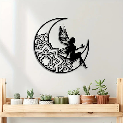 3D Moon Fairy Metal Wall Art