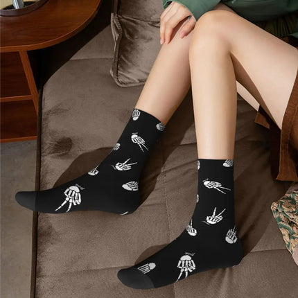 Men Skull Bones Funny Festival Mid-Tube Socks