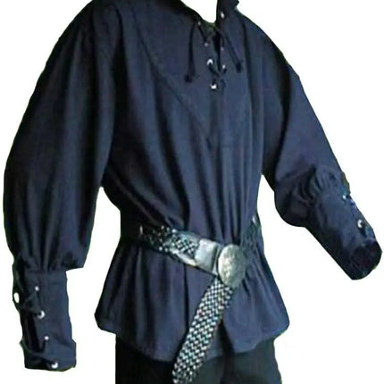 Men Nordic Medieval Pirate Tunic Costume Shirt