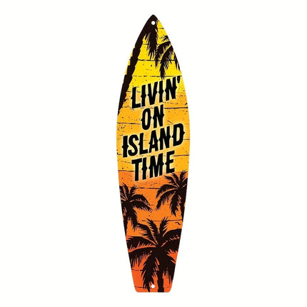 Hawaiian Surfboard Wood Novelty Sign Beach House Decor