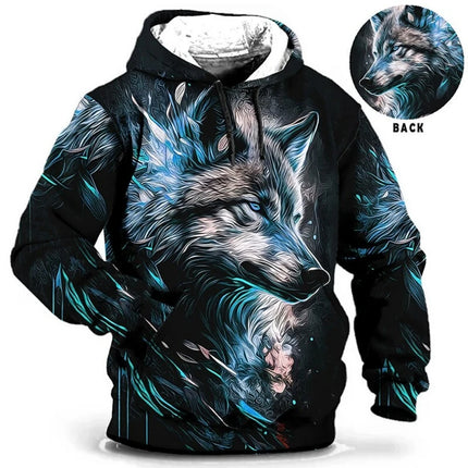 Men Vintage Tiger 3D Animal Hoodies