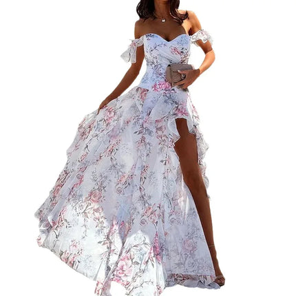 Women Floral Off Shoulder Party Dress