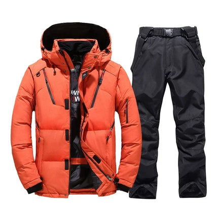 Men Thermal Winter Skiing Down Jacket Set