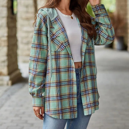 Women Long Patchwork Plaid Striped Shirts