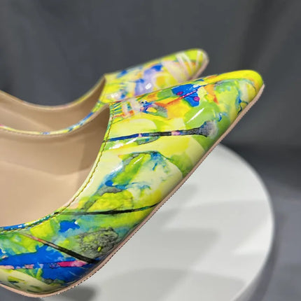 Women Hawaiian Graffiti Pointed High Heels