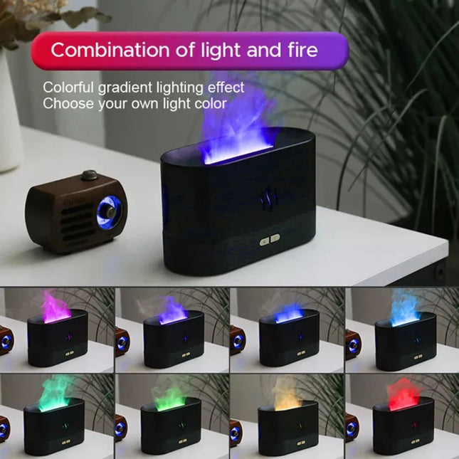 Ultrasonic Led Essential Oil Flame Lamp Aroma Diffuser