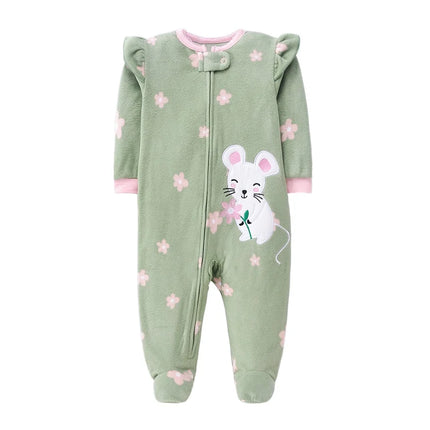 Baby Boy Fall Fleece Animal Rompers