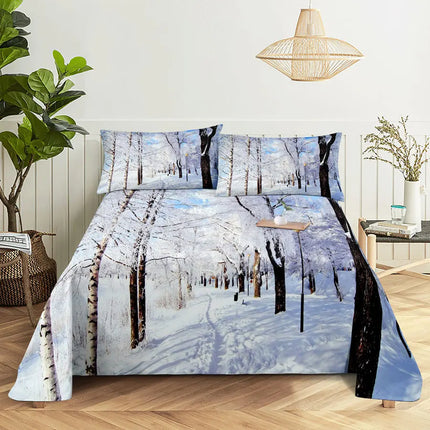 Home Scenic Forest 3D Microfiber Queen King Bedroom Set