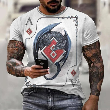 Men Retro Summer Casual Poker Shirts