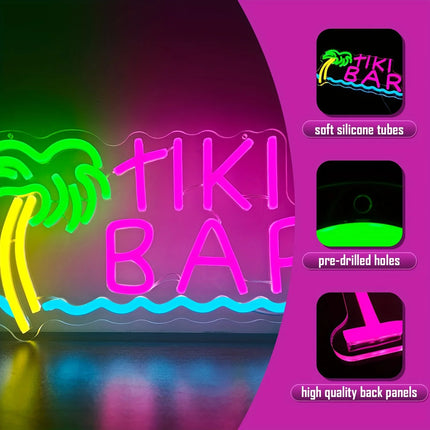 Tiki Bar Neon Sign LED Wall Decor