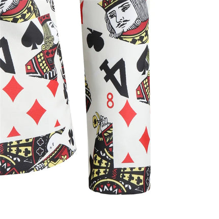 Men Poker Playing Cards Vintage Formal Blazer Jackets