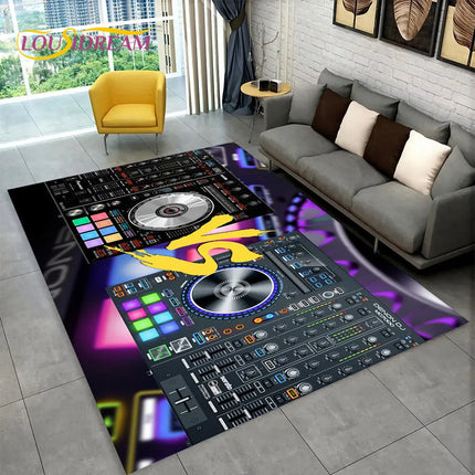 3D DJ Music Keyboard Living Area Rugs