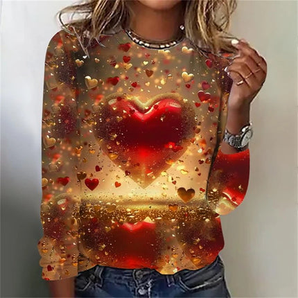 Women 3D Love Long Valentine's Tees - Mad Fly Essentials