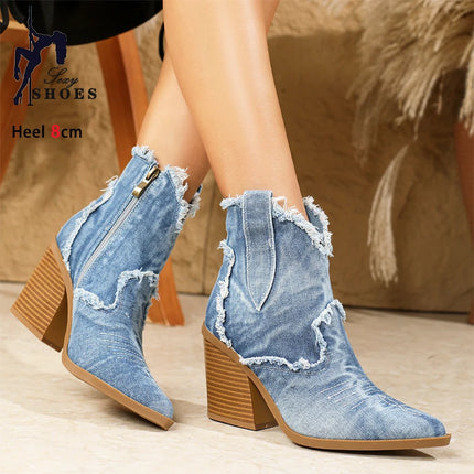 Women Retro Fashion Western Cowboy Boots