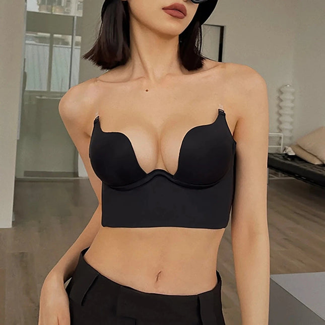 Women Bralette Backless Low Cut Bra