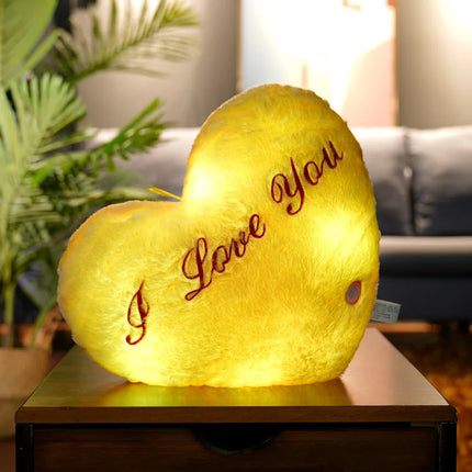 LED Multicolor Plush Heart Pillows Gift