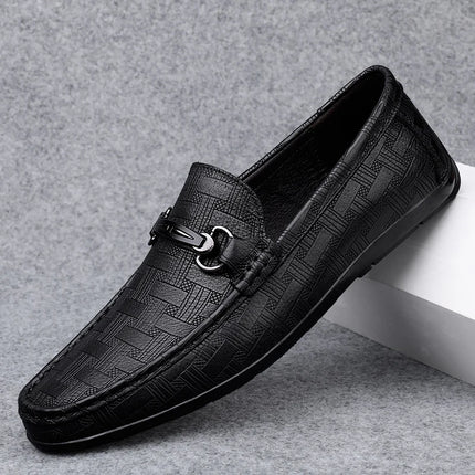 Men Leather Business Casual Loafers - Mad Fly Essentials