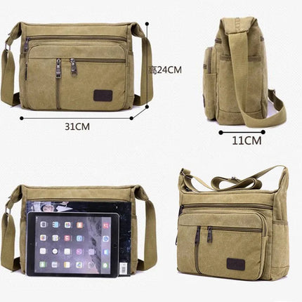 Men Business Casual Khaki Shoulder Crossbody Bags