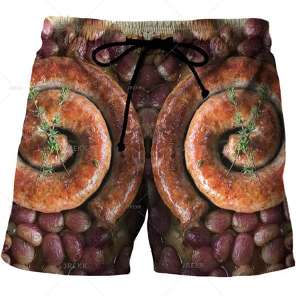 Men Gourmet Food 3D Graphic Boardshorts